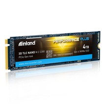 INLAND Performance Plus 4TB PS5 SSD PCIe NVMe 4.0 x 4 M.2 2280 TLC 3D NAND Inter - £324.25 GBP