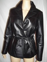 Wilsons Black Leather Womens&#39; Jacket with Belt - Size: Small - £44.50 GBP