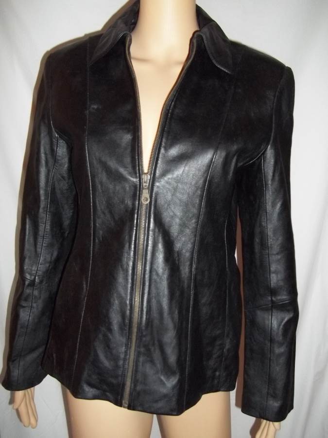 Primary image for May 7 Womens' Black Lamb Skin Leather Jacket - Size: Medium