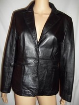 Banana Republic Womens&#39; Black Leather Jacket/Blazer - Size: 12 Petite - $54.99