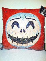 25 Years Nightmare Before Christmas Jack Skellington Pumpkin King Sequin Pillow - £15.97 GBP