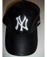 New York Yankees Black Leatherw/White Lettering Cap/Hat-Adult One Size-NWOT - £11.95 GBP