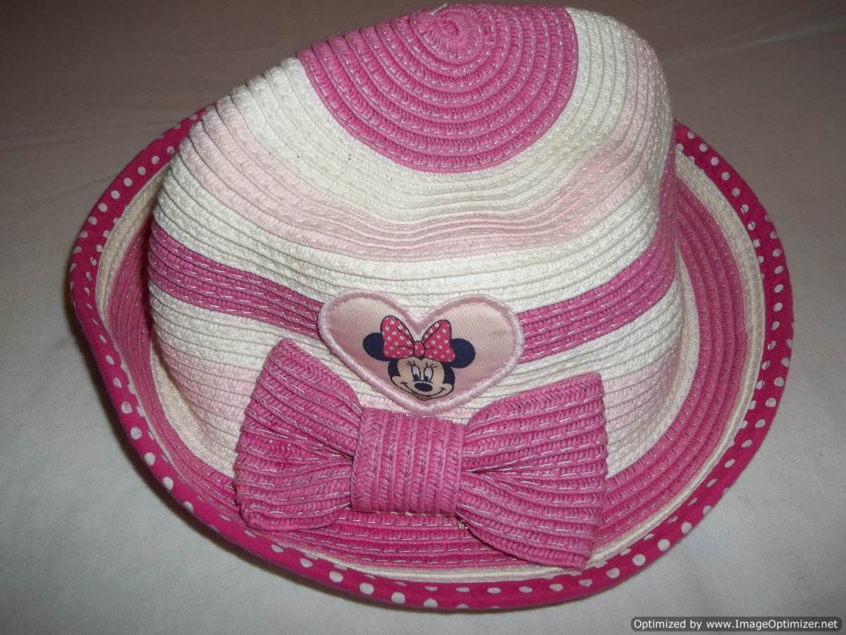 Primary image for Minnie Mouse Bucket Style Cap - Toddler Size: 12-23 Months - Pink and White