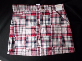 Gymboree Red &amp; White Blue Skirt Girls size 6 Madras Plaid NEW - £12.49 GBP