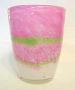 Handblown Cased Glass Swirl Vase - £19.65 GBP