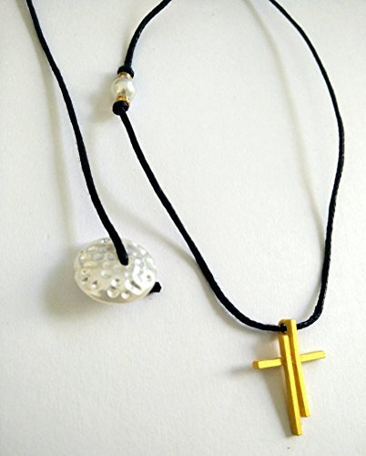 Womens Christian Orthodox Greek Religious Pendant Necklace with Crystal Cross...