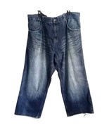 Vintage ROCAWEAR Baggy Wide High Waist Jeans Blue Denim Streetwear Rap 4... - $110.79 CAD