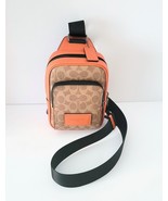 Coach CAJ38 Racer Sling Pack Signature Colorblock Messenger Tan Spice Or... - $146.34