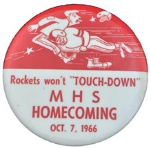 Mankato Scarlets Vintage Pin Button Football Minnesota 1966 MHS Homecoming 60s - £19.84 GBP