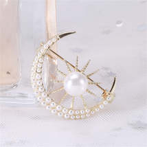 Pearl &amp; 18K Gold-Plated Sun &amp; Moon Brooch - $13.99