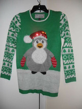 Derek Heart Girl multi-color acrylic l/sleeve crew neck Christmas Sweater L  340 - £11.96 GBP