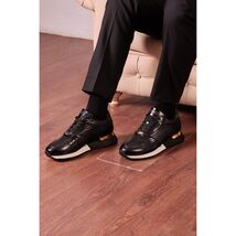 The Empire Black Leather Men Sneaker image 2