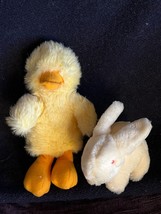 Lot Mary Meyer Yellow Plush Floppy Duck &amp; North American Bear Co. White Easter - £9.02 GBP