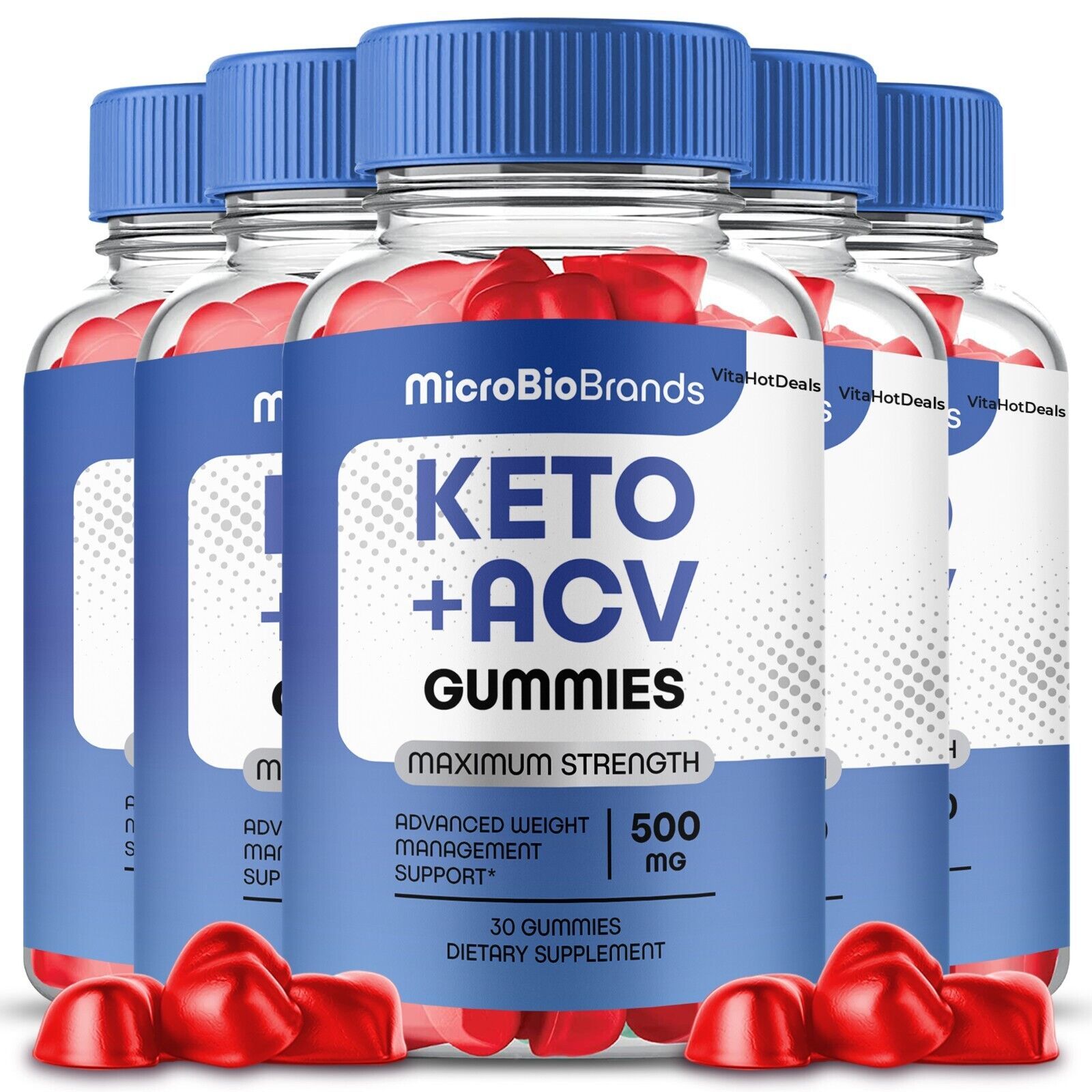 5 Pack MicroBioBrands Keto ACV Gummies MicroBio Brands + ACV Max Strength