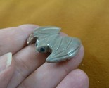 Y-BAT-111) little gray tan BAT bats flying carving stone gemstone SOAPST... - $8.59