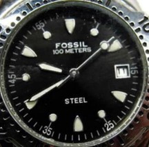 Fossil Steel FS-2566 Date Luminous Dial Sports Woman Watch Analog Quartz New Bat - £43.51 GBP