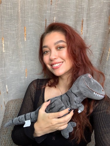 Plush Gray Dinosaur Toy – Stuffed Dino for Kids 18"x9" – Soft Animal Gift Y22 Item image 14