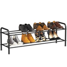 2-Tier Shoe Rack, 100% Stainless Steel Shoe Storage Organizer, Stackable... - £39.33 GBP