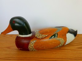 Lovely vintage wooden painted mallard glass eye duck decoy - £19.95 GBP