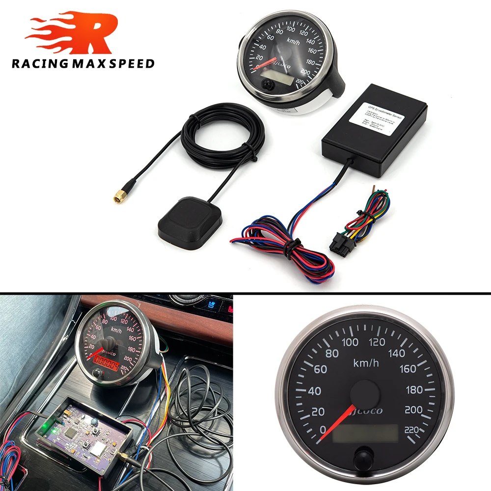 85mm 12v/24v Universal 220Km/h Pointer and LCD 2 in 1 display Speedomete For Car - £49.75 GBP+