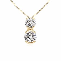 ANGARA Semi Two Stone Diamond Pendant Necklace in 14K Gold (IJI1I2, 0.26 Ctw) - £474.09 GBP