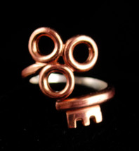 Vintage Skeleton key ring - steampunk wrap ring - copper jewelry - victorian key - £24.12 GBP