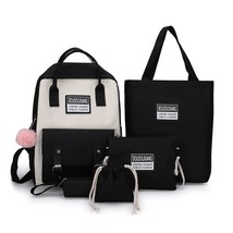 5 Pcs Sets Canvas School Bags For Teenage Girls Women New Trend Female Backpack  - £53.88 GBP