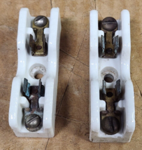 Pair of Vintage Ceramic Glass Single Fuse Holder Block Radio CB Car Boat Lotof 2 - £15.87 GBP