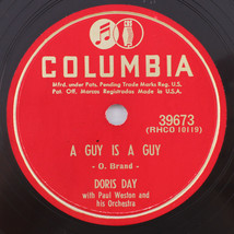 Doris Day / Paul Weston – A Guy Is A Guy / Who - 1952 10&quot; 78 rpm Record ... - $35.68