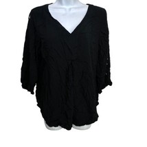 chicos black cold shoulder grommet studded top blouse size 2 - £15.45 GBP