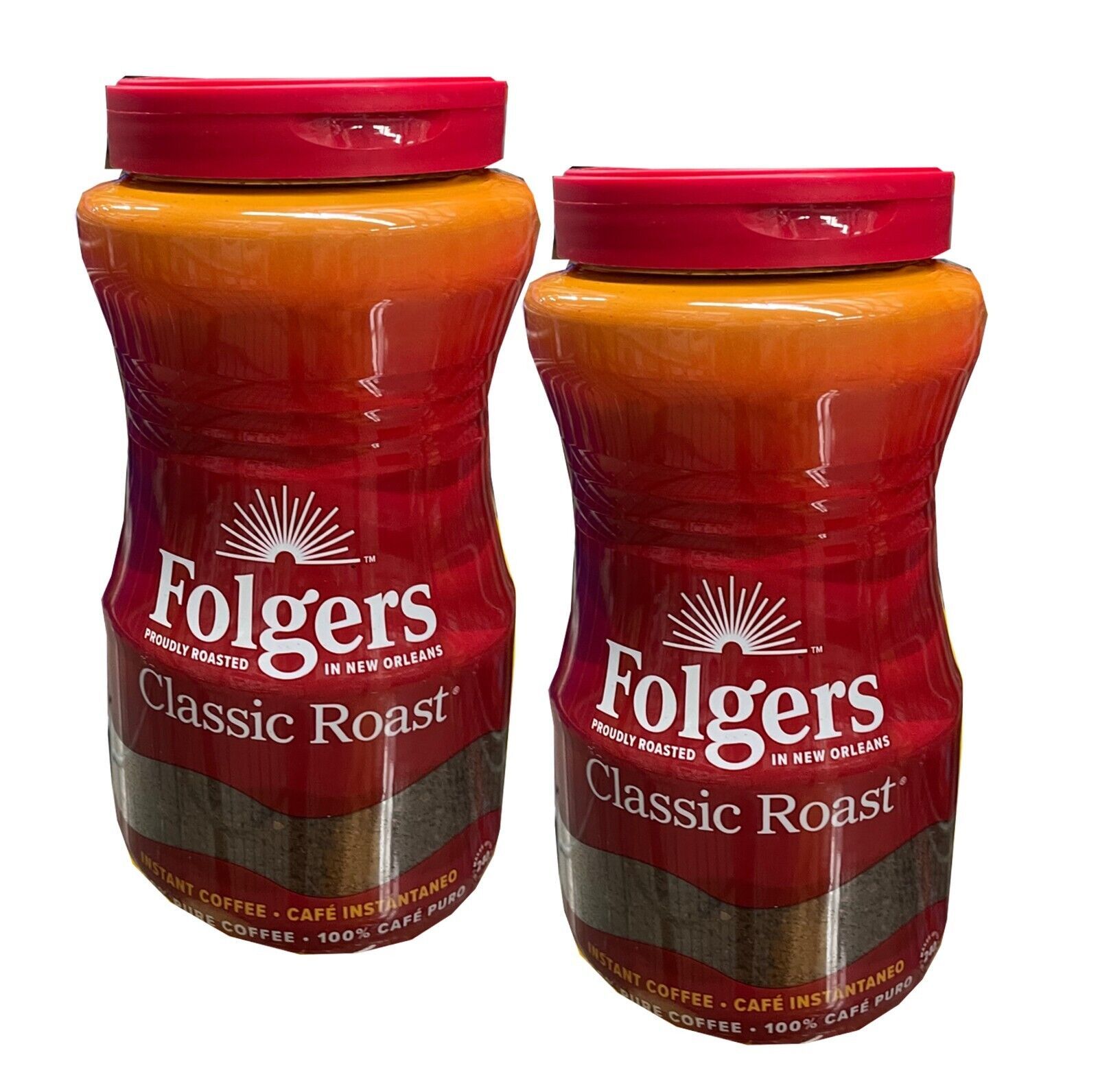 2 packs Folgers Classic Roast Instant Coffee  (16 oz.)-Free Shipping- - $30.76