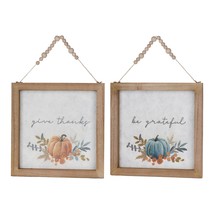 Pumpkin Frame (Set of 2) 11.75&quot;SQ MDF/Paper - £40.52 GBP