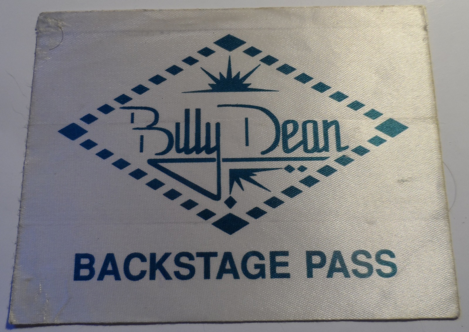 Billy Dean Vintage Backstage Pass Used but sticky Back Intact Starliner ... - $8.95