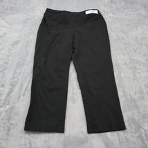 Chicos Pants Women 1 Black Casual Lightweight Cropped Plus Size So Slimming* - $22.75