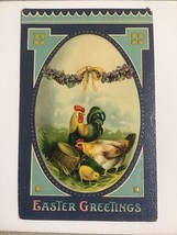 688A~ Vintage Postcard Easter Greetings Post Card Chickens Chick Egg - £3.92 GBP