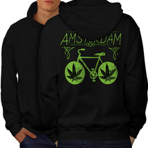 Amsterdam Weed Bike Rasta Sweatshirt Hoody Holland Flat Men Hoodie Back - £15.69 GBP