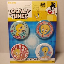 Looney Tunes Tweety Bird Pin Buttons Set of Four Official Collectibles - $10.69