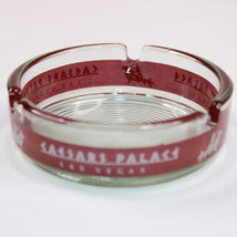 Vintage Caesars Palace C ASIN O Clear Glass Ashtray With Red Atlantic City Rare - £7.84 GBP