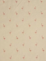 Ralph Lauren Queen Flat Sheet Pink Flamingos On White Cotton RARE - £50.63 GBP
