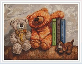 Library cross stitch Books pattern pdf - Book shelf embroidery vintage chart - £14.62 GBP