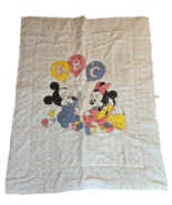 VTG Dundee Disney Mickey Minnie Pluto Baby Crib ABC Blanket Comforter 41... - $926.53 MXN