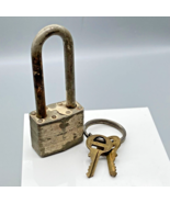 Vintage Master Lock 2428 Long Neck No 1 Padlock with Set of 2 Brass Keys - £27.39 GBP