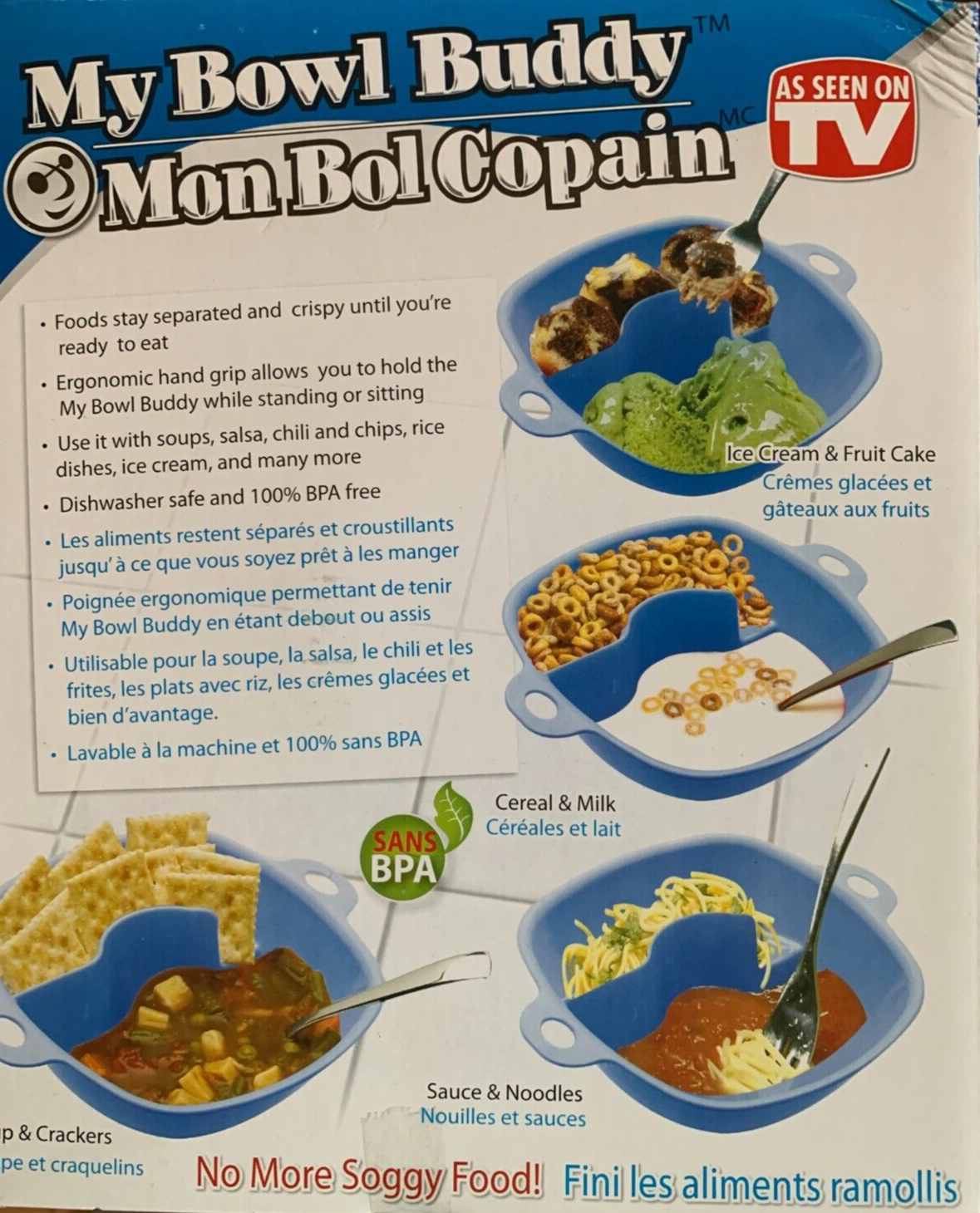 My Bowl Buddy - The Always Crisp Food Bowl - Blue - $4.90