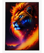 Colorful Abstract Lion Face Poster Painting Art Print Unframe Home Decor... - $18.87 CAD+