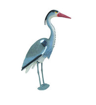 Realistic Blue Heron Decoy Deterrent with Legs &amp; Stake To Help Protect Fishponds - £36.24 GBP
