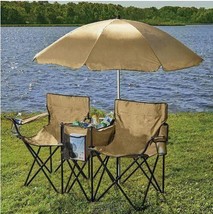 Tailgate Folding Chair Set with Table, Cooler and Umbrella - £60.73 GBP