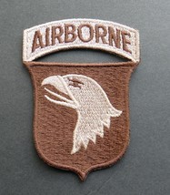 ARMY 101ST AIRBORNE DIVISION EMBROIDERED DESERT PATCH 2.25 x 3.1 INCHES - £4.51 GBP