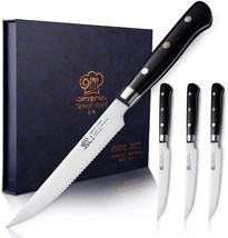 Steak Knives - Set of 4 -German High Carbon Stainless Steel 1.4116 Blade - £42.57 GBP