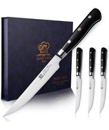 Steak Knives - Set of 4 -German High Carbon Stainless Steel 1.4116 Blade - £42.83 GBP