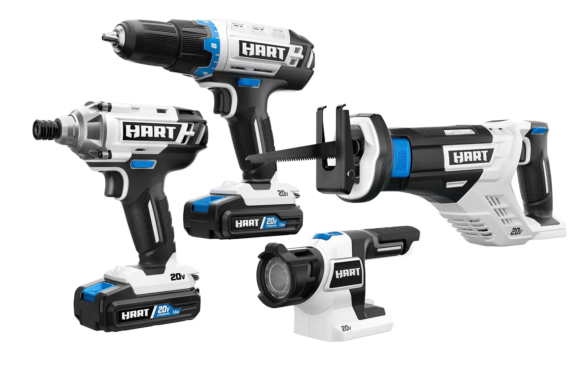 HART 20-Volt Cordless 4-Tool Combo Kit with 16-inch Storage Bag, (2) 20-Volt 1.5 - £259.93 GBP